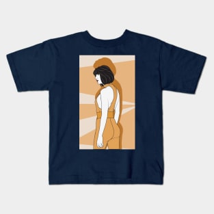 Short Hair Lady Vintage Pop Art Kids T-Shirt